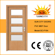 Porte intérieure solide en PVC MDF de luxe avec verre (SC-P164)